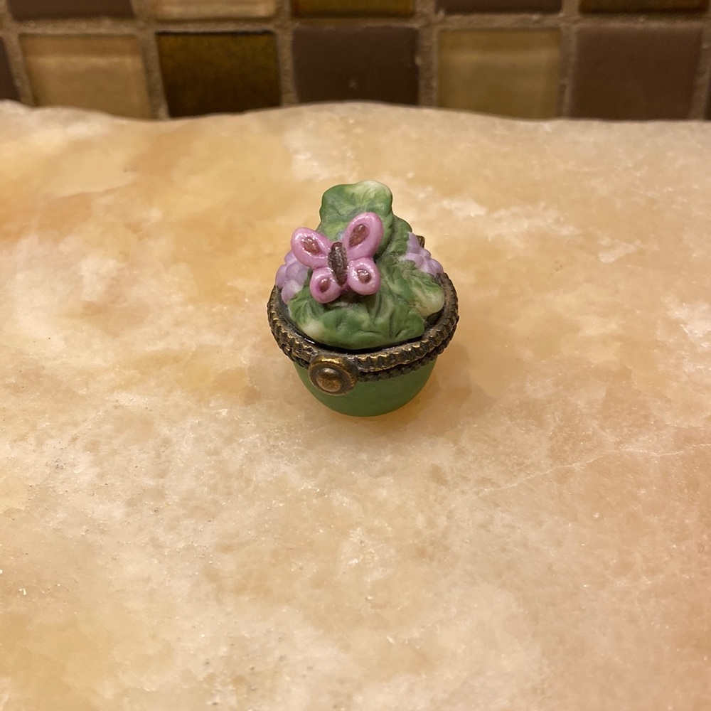 Vintage PHB collection Butterfly and Lilac Trinket Box